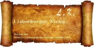Liebenberger Kinga névjegykártya